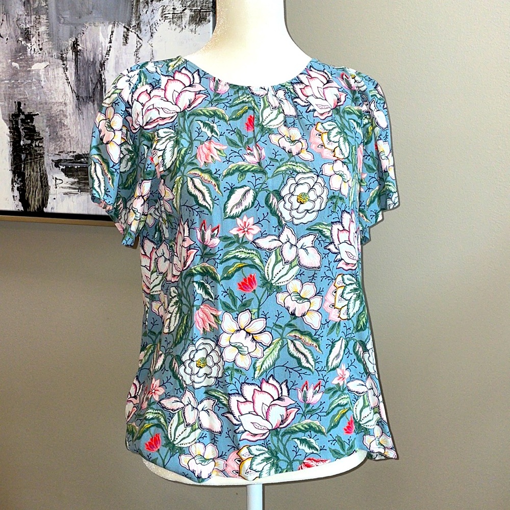 LOFT XS Spring Floral Blouse